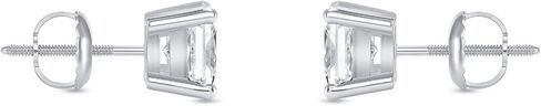 Jewels Prim 1 Ct Princess-Cut Lab-Grown Diamond Earrings – 14K White Gold, F/VS Clarity, Basket Screw Back Setting in Saudi Arabia
