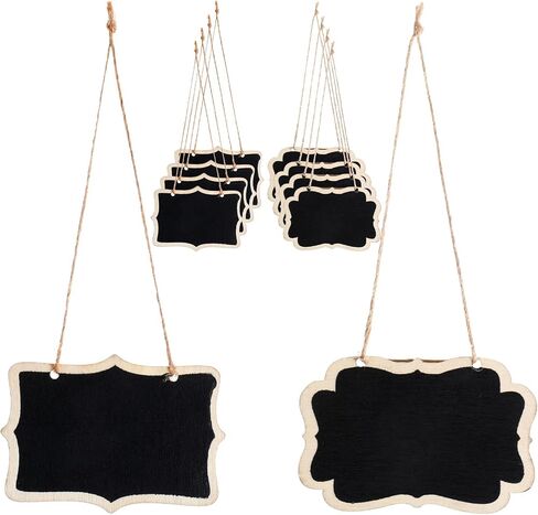 10Pcs Blackboard Decanter Tags, Wooden Mini Chalkboard Signs Double-Sided Blackboard with Hanging String Erasable Small Message Boards Labels for Wedding Party Wine Bottle Table Numbers Plants in Saudi Arabia