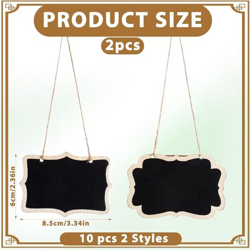 10Pcs Blackboard Decanter Tags, Wooden Mini Chalkboard Signs Double-Sided Blackboard with Hanging String Erasable Small Message Boards Labels for Wedding Party Wine Bottle Table Numbers Plants in Saudi Arabia