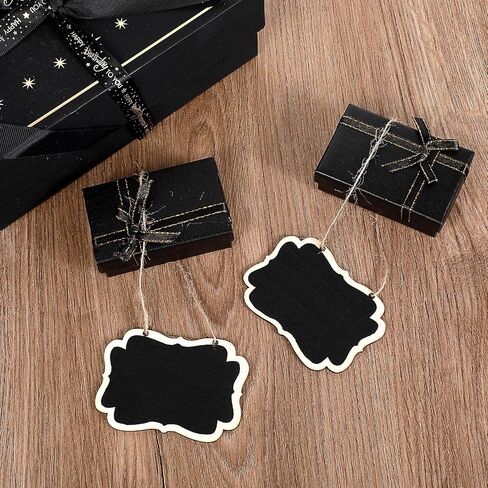 10Pcs Blackboard Decanter Tags, Wooden Mini Chalkboard Signs Double-Sided Blackboard with Hanging String Erasable Small Message Boards Labels for Wedding Party Wine Bottle Table Numbers Plants in Saudi Arabia
