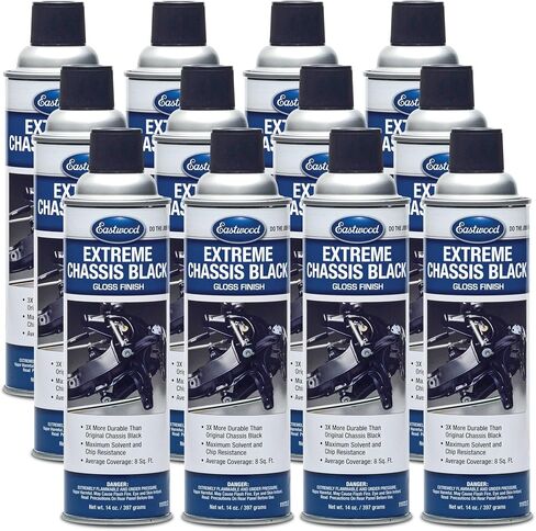 Eastwood Extreme Chassis Black High Gloss Aerosol 14 oz Improves Chips Resistant in Kuwait