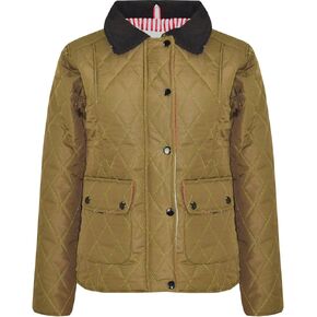 Jackets Girls Quilted Padded Collar Buttoned Zipped Jacket Warm Thick Coats Age 5-13 Years in Kuwait