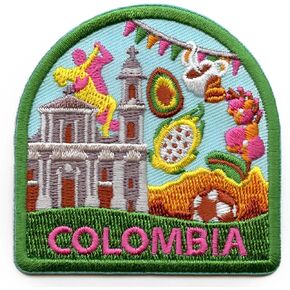 Colombia World Showcase Travel Patch Souvenir Paisa Vacation Embroidered Iron On in Saudi Arabia