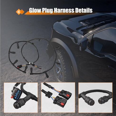 6.0L Glow Plug Tharness Kit مع 8 مقابس توهج + وحدة تحكم + أداة إزالة متوافقة مع 2004-2010 Ford 6.0L Powerstroke Diesel in Kuwait
