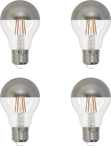 Bulbrite 60A19HM Half Chrome 60W A Shape Bulb (4 Pack) in Saudi Arabia
