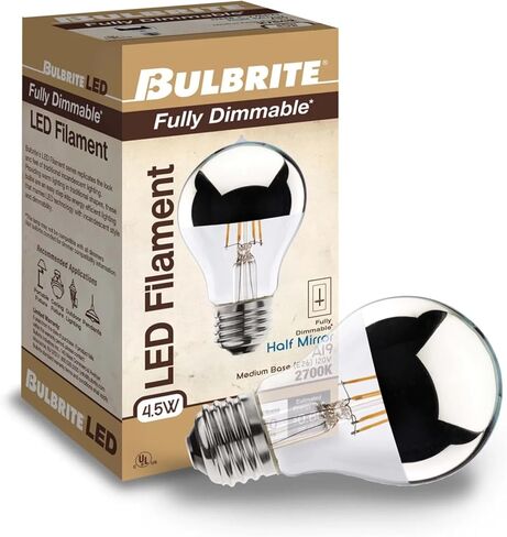Bulbrite 60A19HM Half Chrome 60W A Shape Bulb (4 Pack) in Saudi Arabia