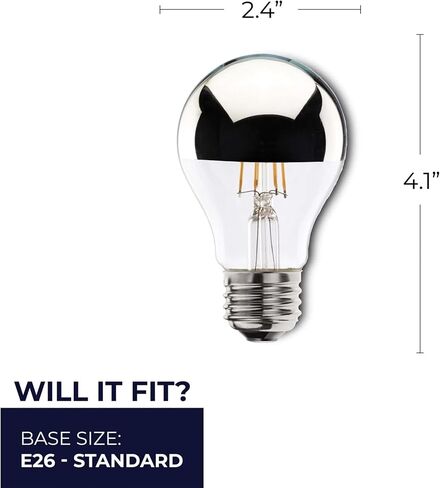 Bulbrite 60A19HM Half Chrome 60W A Shape Bulb (4 Pack) in Saudi Arabia
