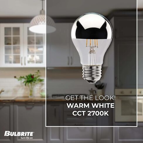 Bulbrite 60A19HM Half Chrome 60W A Shape Bulb (4 Pack) in Saudi Arabia