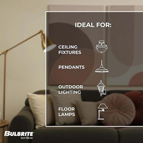 Bulbrite 60A19HM Half Chrome 60W A Shape Bulb (4 Pack) in Saudi Arabia