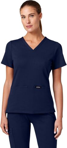 Jaanuu Cesi Women's 2-Pocket Slim Knit V-Neck Scrub Top in Saudi Arabia