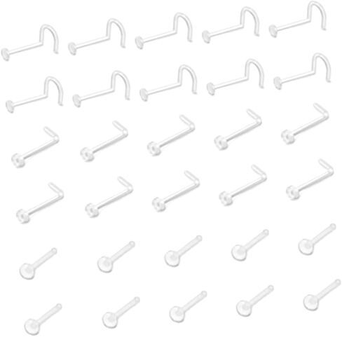60Pcs Medical Ring Invisible Studs S Shape Bent Shape and Straight Shape for Everyday Use Durable and Stylish Nose Piercing Jewelry in Saudi Arabia