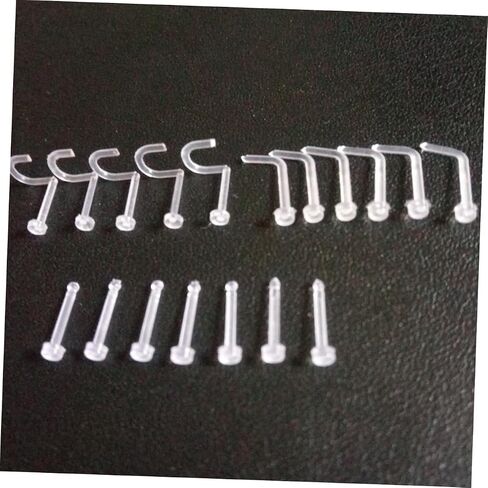60Pcs Medical Ring Invisible Studs S Shape Bent Shape and Straight Shape for Everyday Use Durable and Stylish Nose Piercing Jewelry in Saudi Arabia