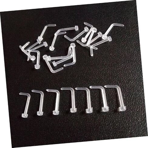 60Pcs Medical Ring Invisible Studs S Shape Bent Shape and Straight Shape for Everyday Use Durable and Stylish Nose Piercing Jewelry in Saudi Arabia