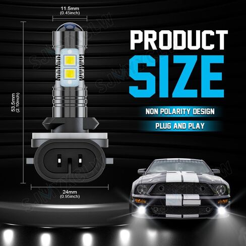 881 889 886 894 862 896 898 LED Fog Light Bulbs Compatible for Freightliner M2 106 2011-2017, 6000K White Super Bright High Power COB Chips LED Fog Daytime Running Lights DRL Bulbs, Pack of 2 in Kuwait