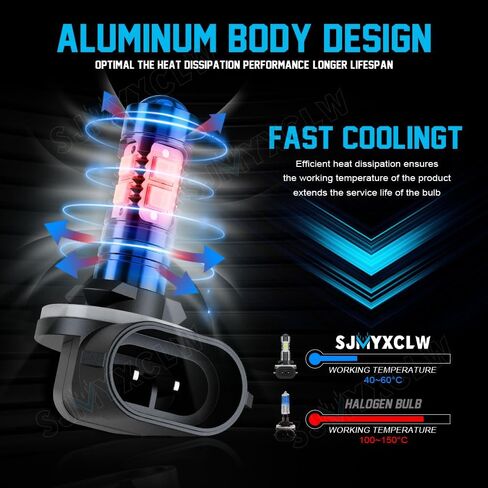 881 889 886 894 862 896 898 LED Fog Light Bulbs Compatible for Freightliner M2 106 2011-2017, 6000K White Super Bright High Power COB Chips LED Fog Daytime Running Lights DRL Bulbs, Pack of 2 in Kuwait