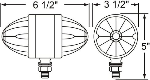 UNITED PACIFIC 39799 Marker Light, Double Face, LED, Assembly, Dual Function, 17 LED, Clear Lens/Amber and Red LED, Chrome-Plated Steel, Watermelon Design in Kuwait