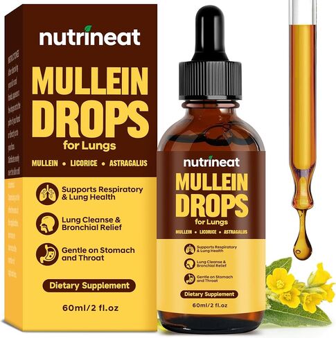قطرات Mullein للرئتين (2 أوقية) ، مستخلص أوراق Mullein لدعم الرئتين والعافية ، ملحق الأعشاب للتنفس الواضح ، ينخفض Mullein مع غير المعدلة وراثيًا ، 1-2 قطار يوميًا ، واحد توريد واحد in Saudi Arabia
