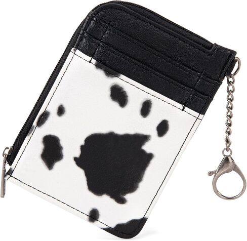 Montana West Wrangler Cow Print Print Card Card Wallet Cute Keychain Wallet مع جيب سحاب in Saudi Arabia