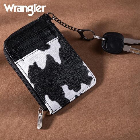 Montana West Wrangler Cow Print Print Card Card Wallet Cute Keychain Wallet مع جيب سحاب in Saudi Arabia