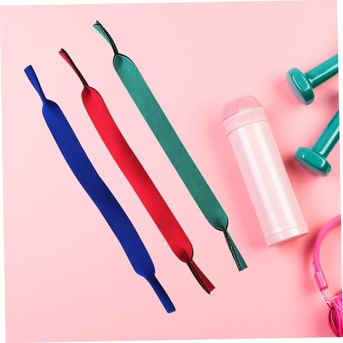 Mikikit 3pcs eyeglasses strap for Sports Mostge Glasses Band مع حبل الرقبة للسباحة والنظارات الشمسية باللون الأزرق في الهواء الطلق in Saudi Arabia