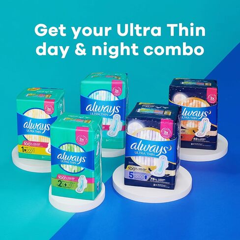 ALWAYS Ultra Thin Size 5 Extra Heavy Overnight Pads with Wings Unscented, Size 5, 34 Count in Saudi Arabia