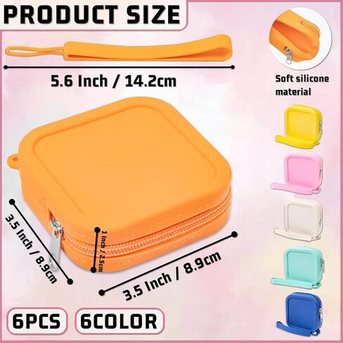 6 Pcs Silicone Bobby Pin Case, Small Travel Jewelry Organizer, Waterproof Zipper Pouches, Travel Tie Case, Mini Coin Pouch, Silicone Zipper Bag for Women Girls (Multicolored) in Saudi Arabia