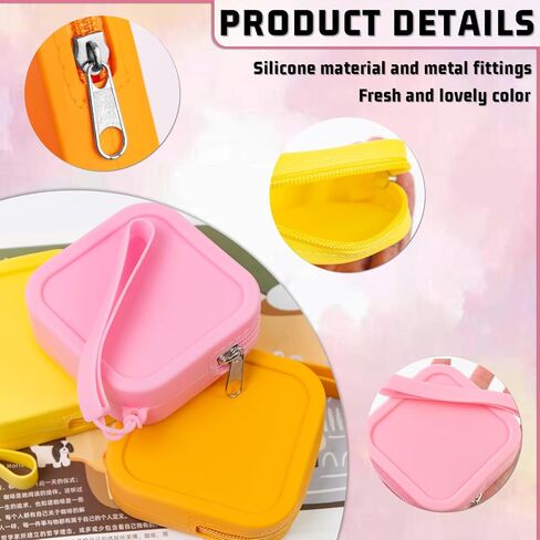6 Pcs Silicone Bobby Pin Case, Small Travel Jewelry Organizer, Waterproof Zipper Pouches, Travel Tie Case, Mini Coin Pouch, Silicone Zipper Bag for Women Girls (Multicolored) in Saudi Arabia