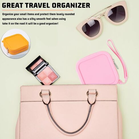 6 Pcs Silicone Bobby Pin Case, Small Travel Jewelry Organizer, Waterproof Zipper Pouches, Travel Tie Case, Mini Coin Pouch, Silicone Zipper Bag for Women Girls (Multicolored) in Saudi Arabia