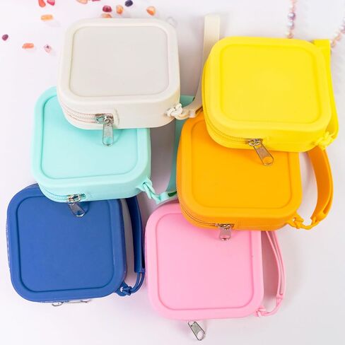 6 Pcs Silicone Bobby Pin Case, Small Travel Jewelry Organizer, Waterproof Zipper Pouches, Travel Tie Case, Mini Coin Pouch, Silicone Zipper Bag for Women Girls (Multicolored) in Saudi Arabia