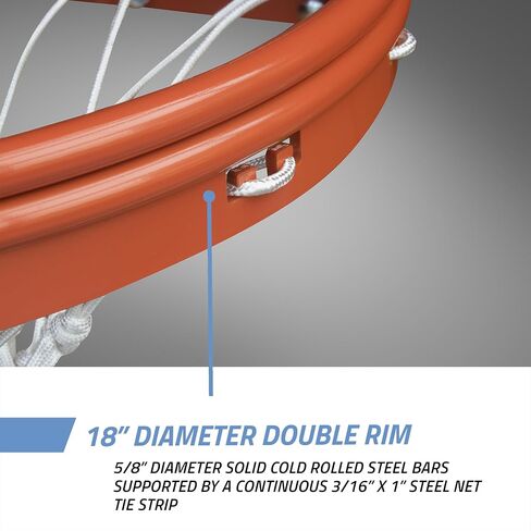 Heavy Duty Competition Basketball Goal | 18in Professional Breakaway Rim with All Weather Nylon Net | NCAA Division 2/3 Compliant - Porter Athletic in Saudi Arabia