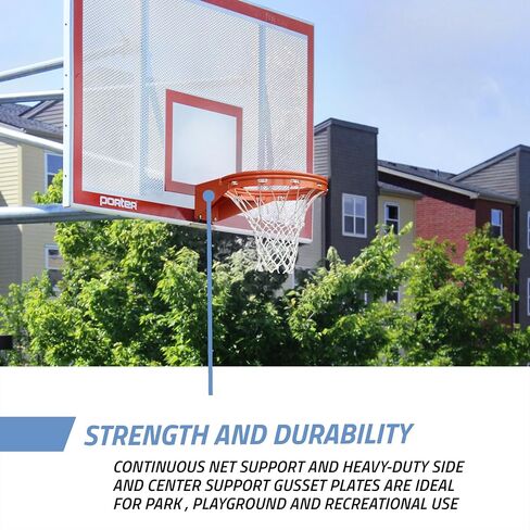 Heavy Duty Competition Basketball Goal | 18in Professional Breakaway Rim with All Weather Nylon Net | NCAA Division 2/3 Compliant - Porter Athletic in Saudi Arabia