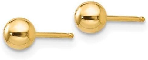 Authentic 10K Solid Yellow Gold Ball Post Earrings, 10K Real Gold Stud Earrings, 5 Different Sizes. in Saudi Arabia