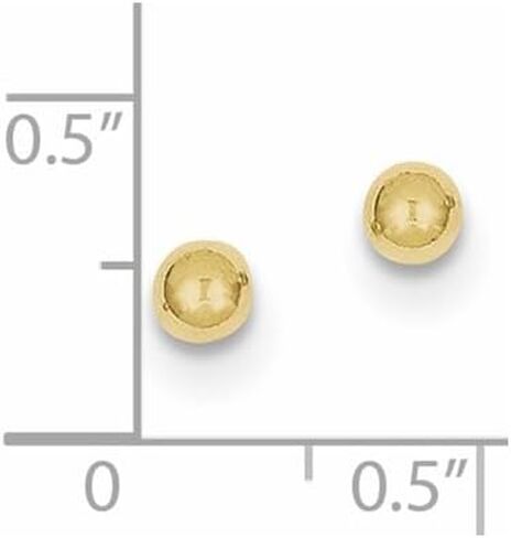 Authentic 10K Solid Yellow Gold Ball Post Earrings, 10K Real Gold Stud Earrings, 5 Different Sizes. in Saudi Arabia