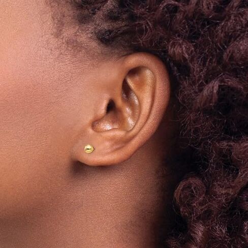Authentic 10K Solid Yellow Gold Ball Post Earrings, 10K Real Gold Stud Earrings, 5 Different Sizes. in Saudi Arabia