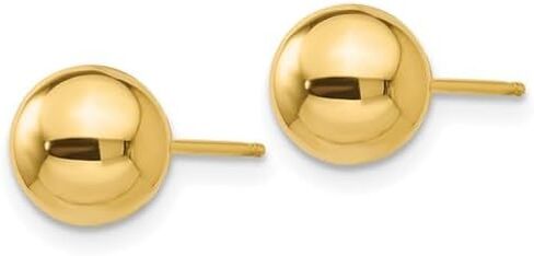 Authentic 10K Solid Yellow Gold Ball Post Earrings, 10K Real Gold Stud Earrings, 5 Different Sizes. in Saudi Arabia