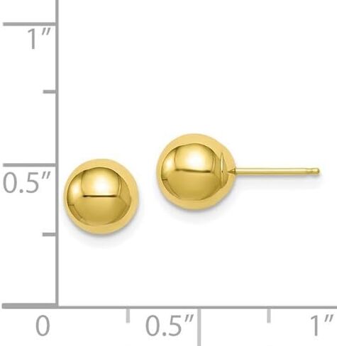 Authentic 10K Solid Yellow Gold Ball Post Earrings, 10K Real Gold Stud Earrings, 5 Different Sizes. in Saudi Arabia
