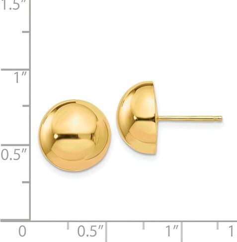 14K الذهب 12mm نصف كرة المسمار المجوهرات in Saudi Arabia