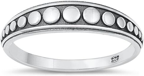 Bali Beaded Plain Ring 925 Sterling Silver 4.8mm Size 4-10 in Saudi Arabia
