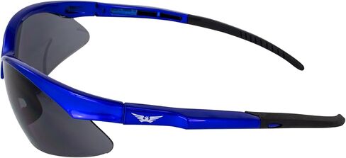 Global Vision Fast Freddie Sports & Motorcycle Safety Sunglasses for Men Blue Frame w/Smoke Lenses ANSI Z87.1 Safety-Rated in Saudi Arabia