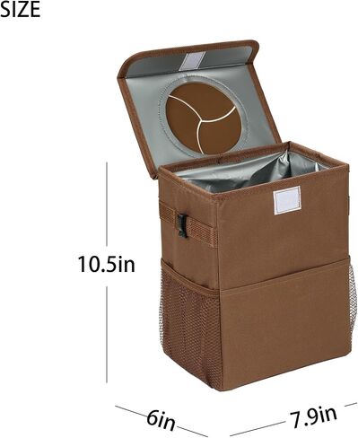 Car Garbage can with lid Leak Proof Vehicle Trash Can 3 Storage Pockets Hanging Waterproof car Trash Bag for SUV Black in Saudi Arabia