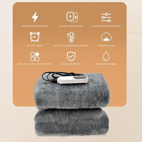 Gonetre Car Heating Blanket 12V 48W Soft Warm Flannel Fast Heating Breathable Electric Blanket for Camping Road Trips 100x75cm in Saudi Arabia