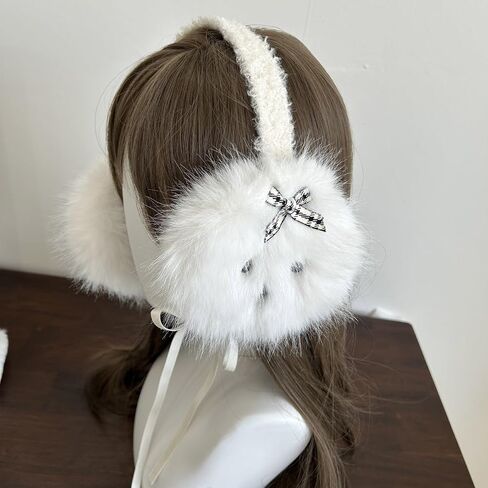 فطائر الأذن كرتون Bowknot للطقس البارد جميل الأذن الواقية من الأذن دافئة قابلة للطي للارتداء اليومي in Kuwait