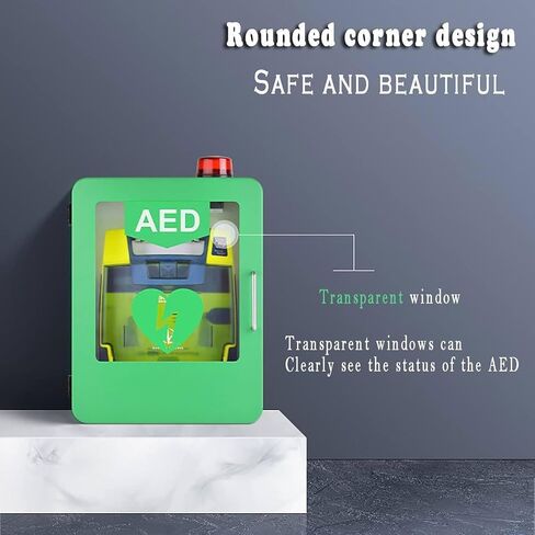 خزانة تخزين الجدار الجدار الجدار الجدارية AED مثيرة للقلق ودعم الخزانة المدمجة في الخزانة السطحية السطحية تناسب جميع العلامات التجارية العلوم القلبية للأماكن العامة ، الأخضر in Kuwait