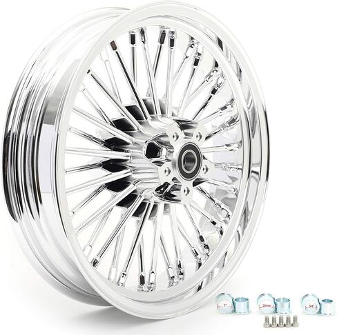 Tofr 21x3.5 Gloss Black Wheel Rim 36 Fat King Talkeseless for Harley Softail Standard ، Custom ، Night Train ، Springer 2000-2010 Fat Boy 2000-2017 Heritage 2000-2022 Deluxe 2004-2019 in Saudi Arabia