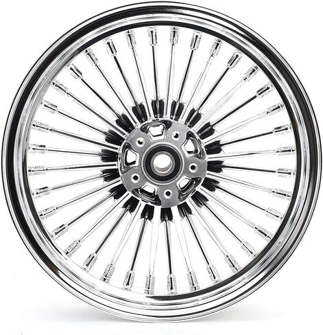 Tofr 21x3.5 Gloss Black Wheel Rim 36 Fat King Talkeseless for Harley Softail Standard ، Custom ، Night Train ، Springer 2000-2010 Fat Boy 2000-2017 Heritage 2000-2022 Deluxe 2004-2019 in Saudi Arabia