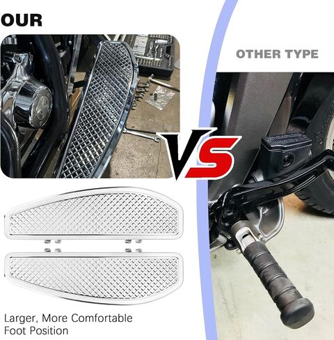 مضاد للانزلاق Chrome Rider Rider Footboards foot for Harley Touring/Road King/Road Glide/Street Glide/Electra Glide/Ultra 1986-2023 ، Softail 1986-2017 in Kuwait