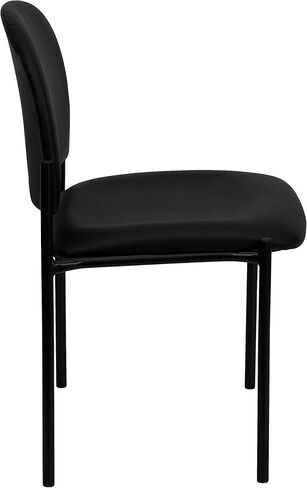 Flash Furniture Tania Comfort Black Vinyl Stackable Steel Side Reception Chair in Saudi Arabia