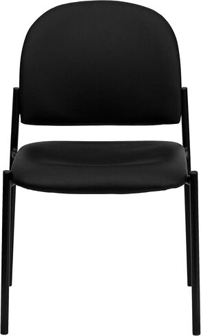Flash Furniture Tania Comfort Black Vinyl Stackable Steel Side Reception Chair in Saudi Arabia