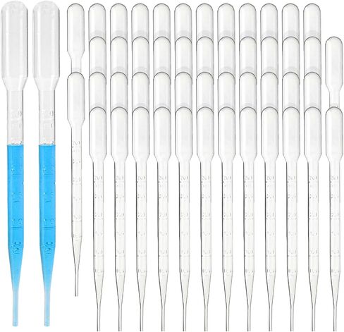 PEKYBIO Sterile Pasteur Pipettes 3ml Disposable Plastic Transfer Pipette Dropper 100Pcs Graduated Calibrated Lab Pipettes, Low Density Polyethylene (LDPE), Individual Peel-Pack, Vol. 7ml, 155mm Long in Saudi Arabia