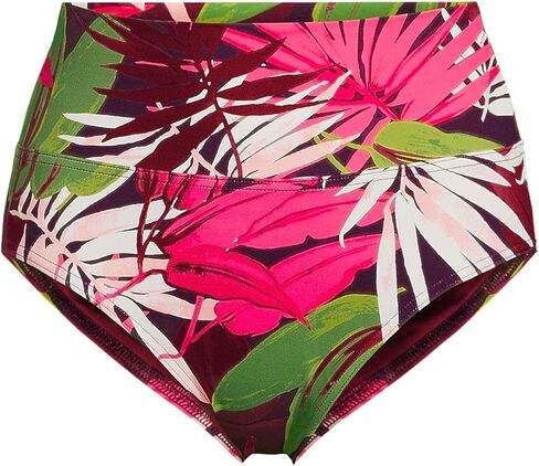 Lands' End Women's Chlorine Resistant Pinchless High Waisted Bikini Bottoms 6 Black in Kuwait